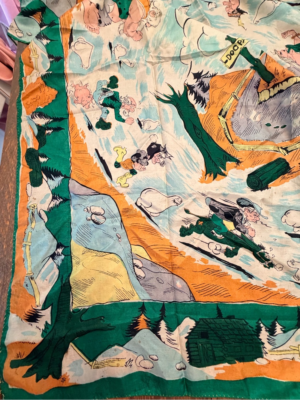Rare Vintage 1940s Al Capp Li’l Abner Silk Scarf Sadie Hawkins - Picture 4 of 15